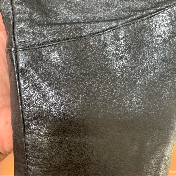 80’s 90’s Drop Waist Puff Sleeve Leather Bomber Jacket - Picture 10 of 16